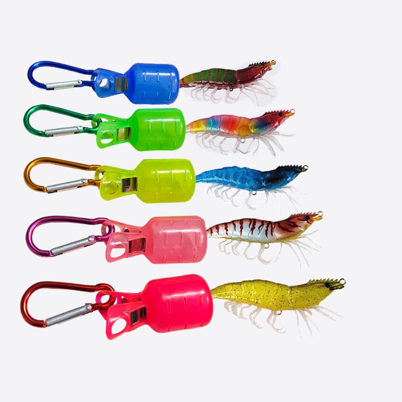 Egi Lure Squid Hook Set: Portable Shore Rock Baits with Protective Cover and Clip