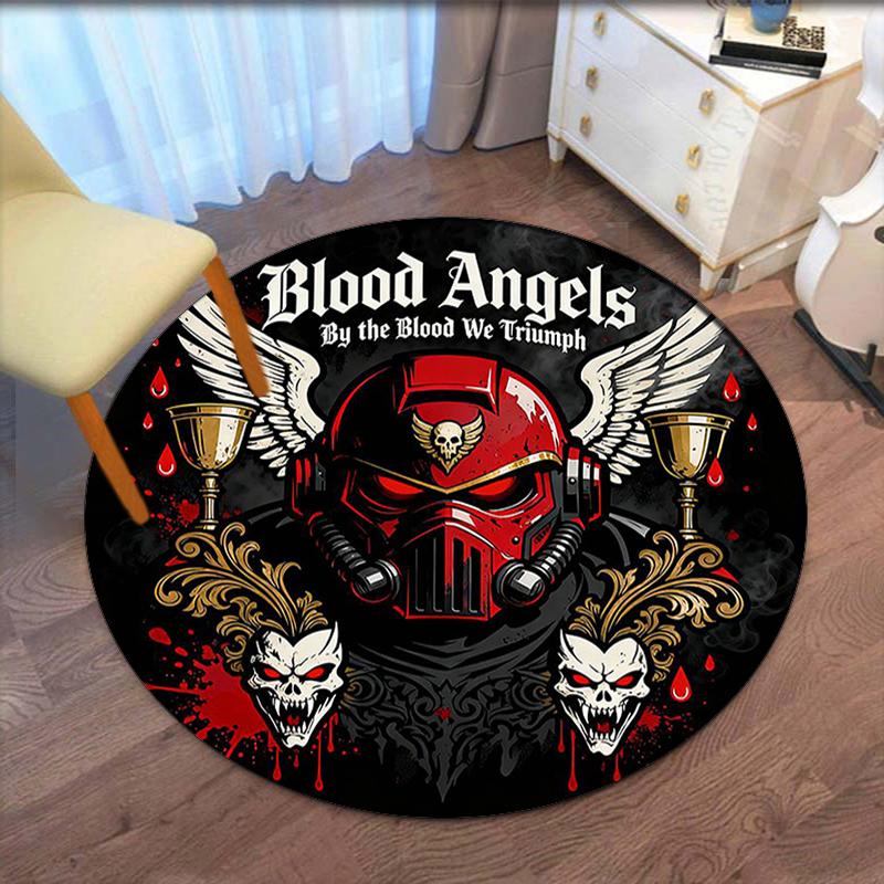 Warhammer 40k Drukowany Okrągły Dywanik Dywanik pod Krzesło Dywanik Obszarowy Wycieraczki do Przedpokoju, do Krzesła Biurowego Salonu Sypialni Kuchni.