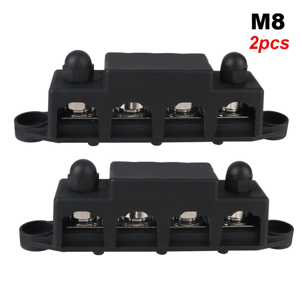 Caravan RV Power Distribution Block 4 Ways 48V 250A DC Bus Bar Electro Junction For Boat Truck Car Accessories M8 M10 Studs