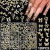 120pcs Bow Charms Nails Rhinestones for Nails Rhinestones Crystal Mini Ribbon Parts Nail Art Supplies MJZ11