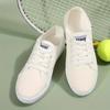 Women's Casual Canvas Sneakers Lightweight Lace-Up Low Tops Shoes for Spring Fall Breathable Black & White Sneakers