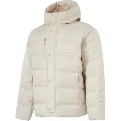 Wade Series Water-Resistant Letter Print Hooded Zip-Up Short Sleeve Down Jacket Men Jackets Oatmeal-Gray AYMU003-6