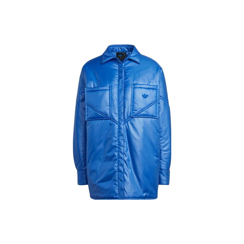 Adidas Oryginalna Niebieska Wersja Koszula z Wypełnieniem Jednolity Kolor Polo Sportowa Luźna Kurtka Kobiety Kurtka Królewsko-Niebieska HK7257