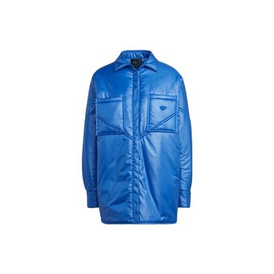 Originals Blue Version Padded Shirt Solid Color Polo Sports Loose Jacket Women Jacket Royal-Blue HK7257