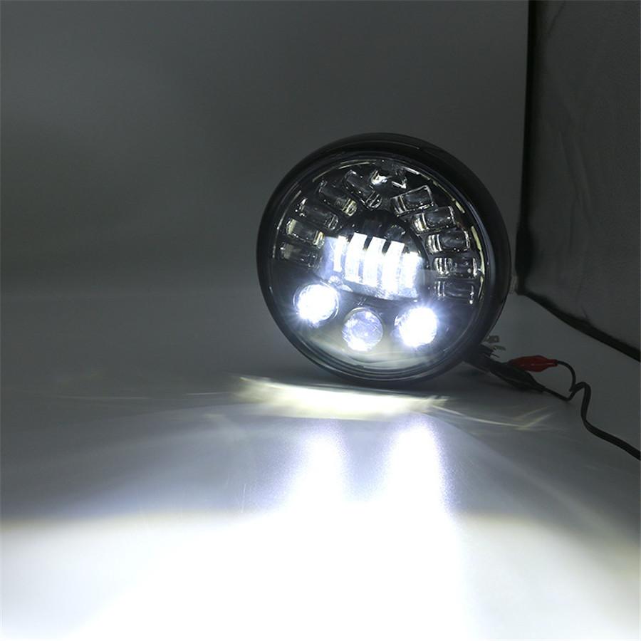 7 Inch Round LED Headlight with Headlight Shell Housing Hi/Lo Beam Projector Motor 7" Round Headlamp