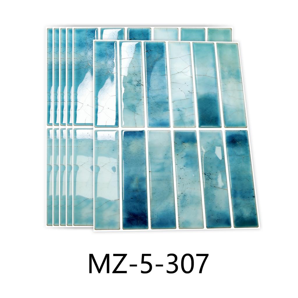10/20/30Pcs 3D Tile Stickers 24x30cm Chinese Ink Landscape Wall Decals - Waterproof PVC Self-Adhesive Wallpaper for Kitchen Bathroom - Multi Designs