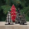 Desktop Xmas Party Centerpieces Rustic Christmas Tree Table Decoration, Vintage Wooden Standing Sign with Decor Base for Winter Home Office, Farmhouse