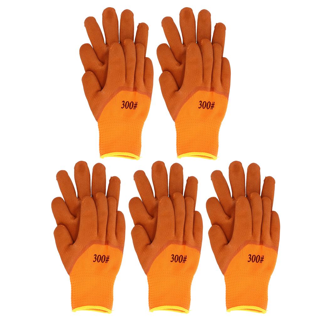5 Pairs Winter Work Gloves Wear Resistance Nylon Warm Gloves Thickened Thermal Gloves for Cold Weather