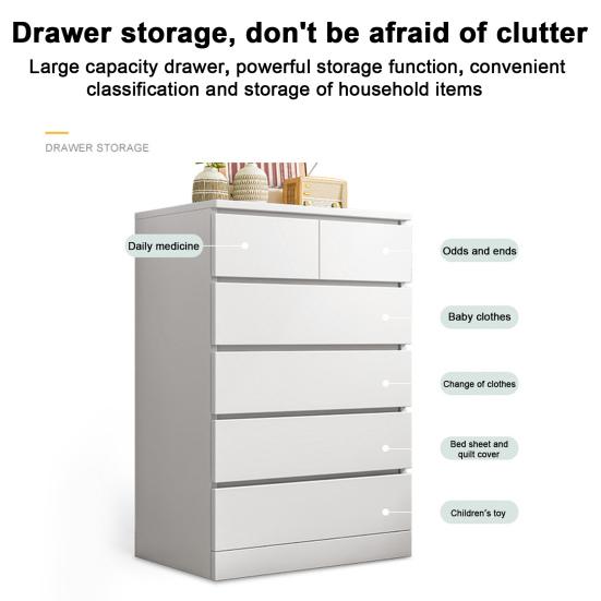 White Dresser Dresser, Bedroom & Chests of Drawers, Tall with Shelf Vertical Standing Chest 6 Wood Large for Closet,