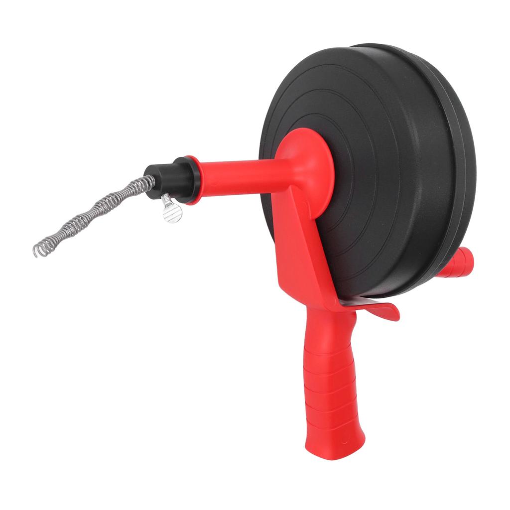 Drain Auger Manganese Steel Spring Multipurpose Plumbing Pipe Unblocker Clog Remover for Kitchen Bathroom Red 5m
