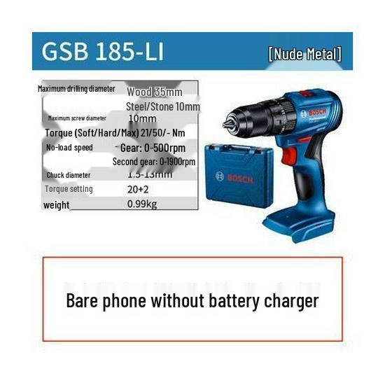 Bosch 18V Cordless Brushless Impact Driver Drill with Lithium-Ion Battery (GSR185/GSB185-Li)