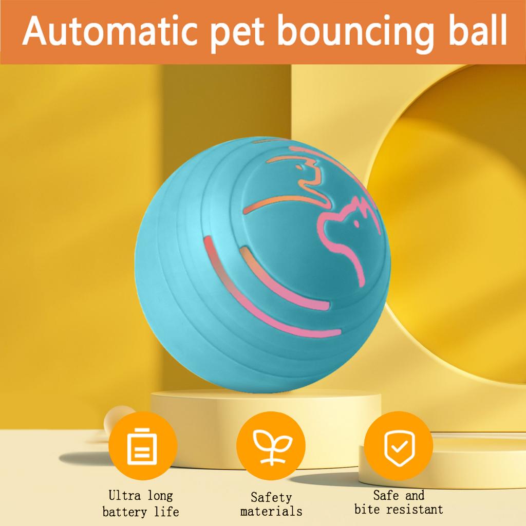 Interactive Vibrating Dog Ball with Colorful Light 4 Working Modes Moves On Its Own to Keep Dogs Busy Safe TPU Durable