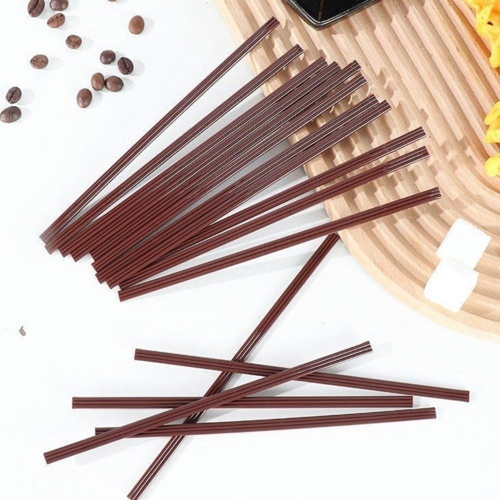 100/200/500 PCS Food Grade Coffee Straw Three Holes Design Double Hole Stir Stick  Party Supplies
