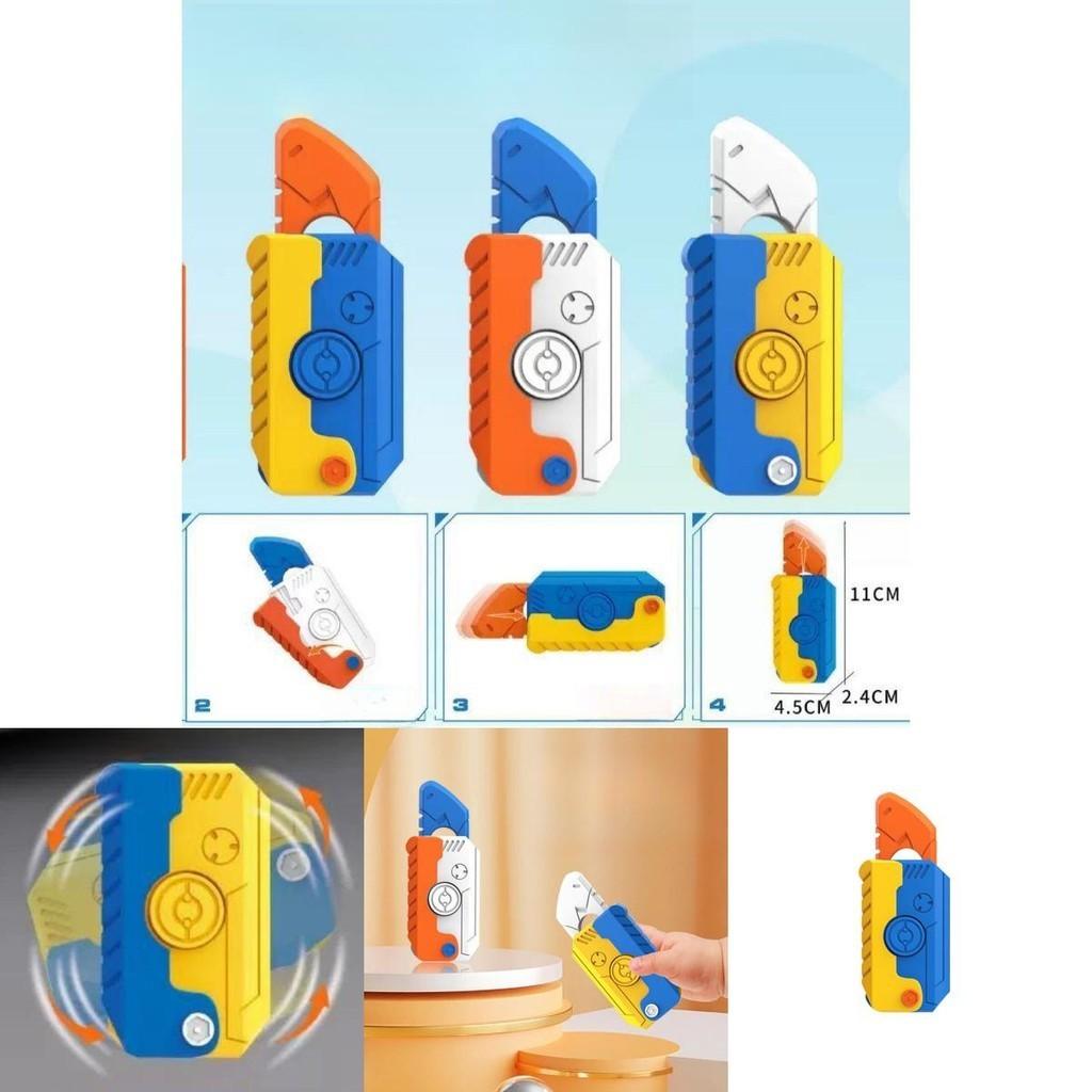 Mini Gravity Gyro Rotating Carrot Folding Shovel Model Finger Carrot Knife Pendant Tiktok Decompression Toy Plastic Material
