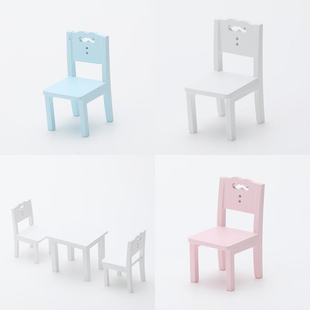 Casa de Bonecas de Madeira Mini Conjunto de Móveis Com Branco Rosa Azul Decoração de Quarto Infantil Para Crianças