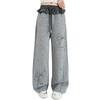Women's Autumn 2025 Color Block Bow Casual Wide Leg Pants