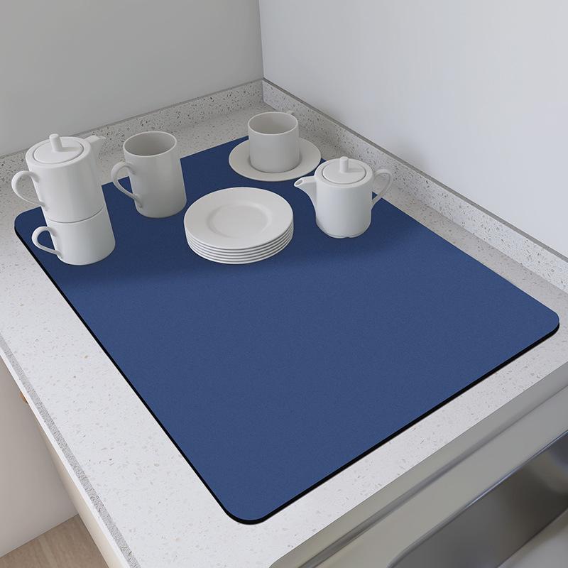 Solid Color Kitchen Draining Mat – Stain-Proof, Easy-Clean, Absorbent, Heat-Insulated Placemat for Bowls and Plates
