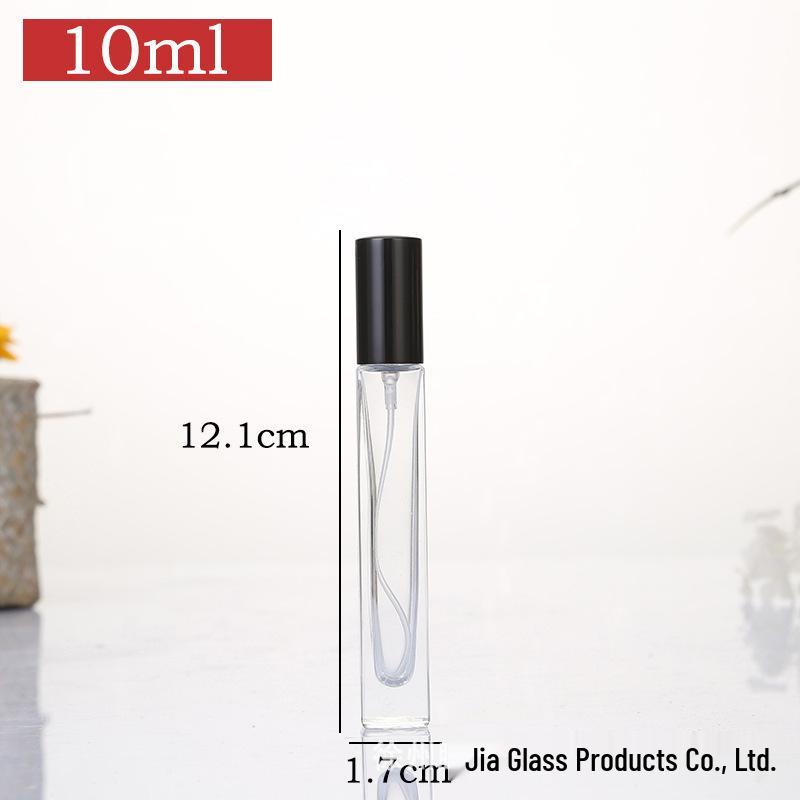 Compact Transparent Glass Perfume Decanting and Spray Bottle