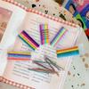 10pcs/12pcs/set with 5 Colors Ins Popular Rainbow Ice Cream Candy Color Metal Bangs Clips Hairpin Bobby Pin Barrette