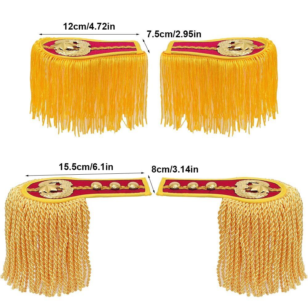 1Pair Multipurpose Shoulder Pad Epaulettes Brooch Board With Buckle Tassel Fringe Epaulets Colorful Jackets Overcoats Epaulett