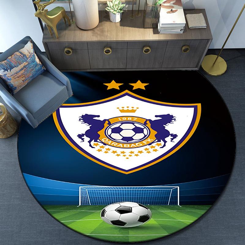 Qarabag Soccer Team Crest Design Round Rug for Livingroom,Bedroom, Palyroom, Chair Rug, Area rug, Circle Carpet, Fan Christmas gift