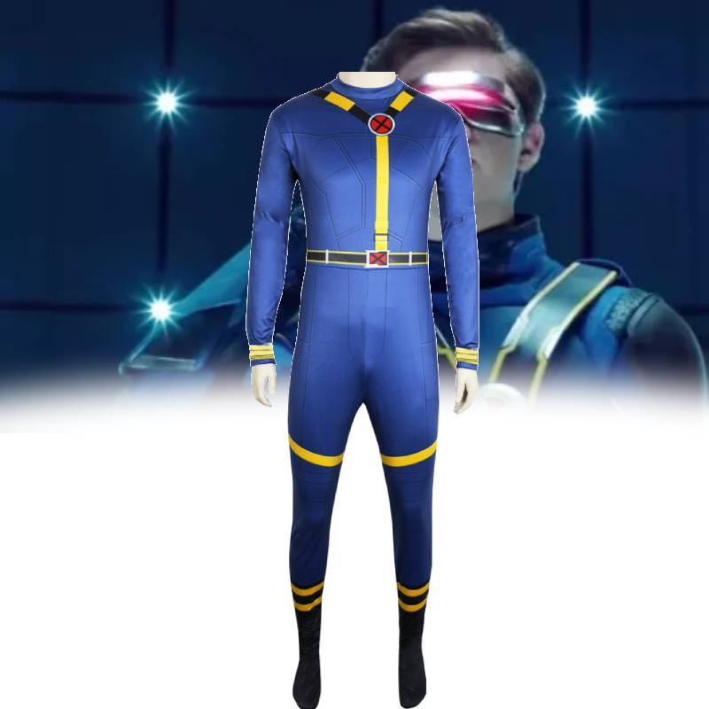Cosplay oblek Cyclops z X-Menů ze spandexového materiálu pro hraní rolí v anime a hrách