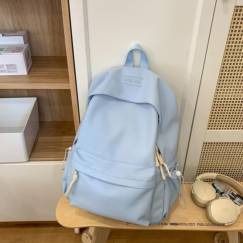Schoolbag: Fashionable and Fresh Schoolbag, Large Capacity for Girls, High School, Junior High School, Simple Solid Color, Versatile Commuter Backpack