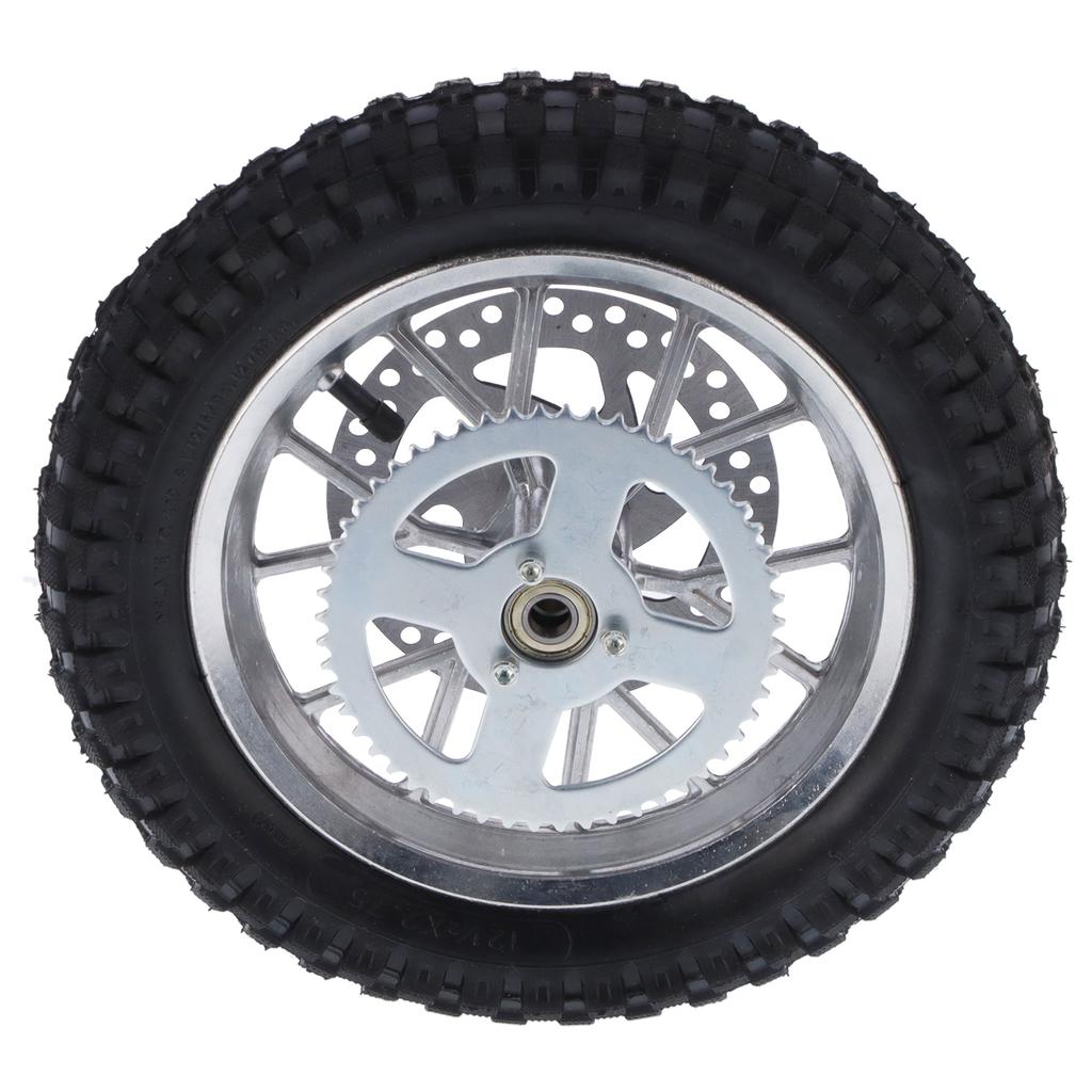 12.5x2.75in Mini Bicycle Rear Wheel AntiSkid Rubber Steel Alloy for 47cc 49cc 2 Stroke Dirt Bike