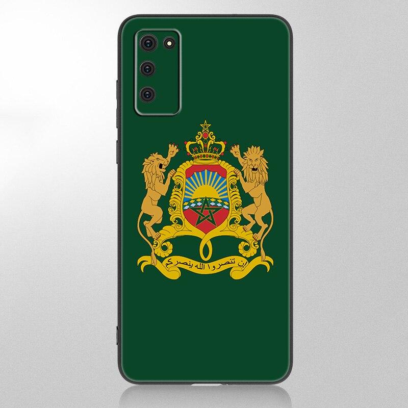 Morocco Flag Coat Of Arms Case For Samsung Galaxy A12 A02S A22 A32 A52 A72 A71 A51 A41 A31 A21 A11 A50 A70 A10S A20S Black Cover