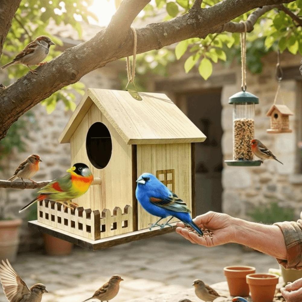 Bird Cage Wood Bird House Parrot Mating Box Incubation Box Bird Nest  Patio Decorative