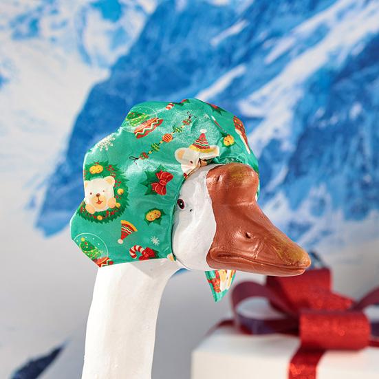 Christmas Goose Outfit Red Green Porch Goose Skirt with Hat for 23 Inch Goose Statue Holiday Goose Costume for Garden Backyard Patio Lawn Decor