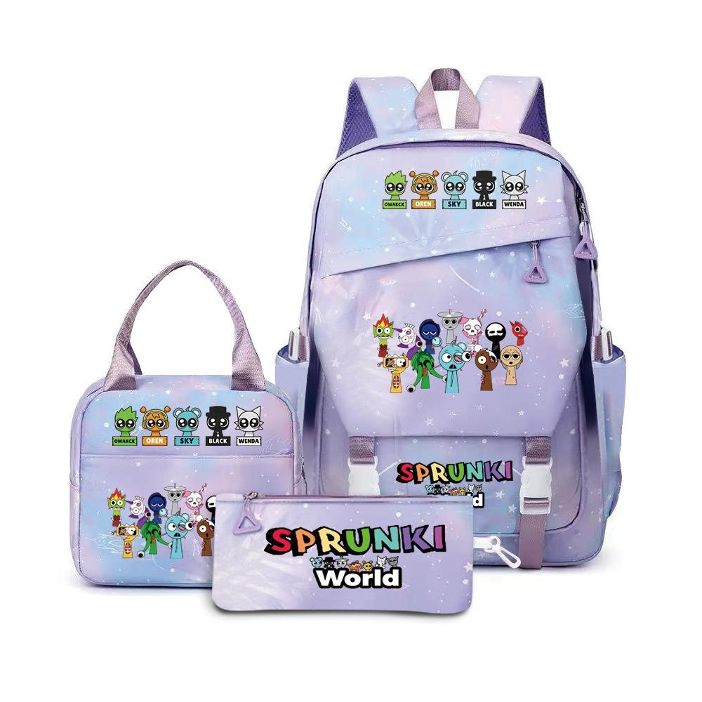 Sprunki Music Rhythm Box School Bag Game Backpack Junior High School Student Leisure Bag Travel Bag D