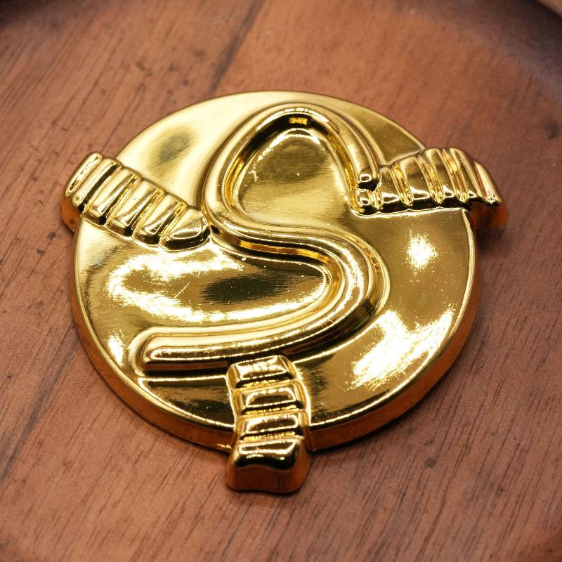 Pleated Devil'S Eye Brooch Alloy Keyhole Shape Glaze Luxury Badge Pin Trendy Tassels Banquet Clothes Metal Pin