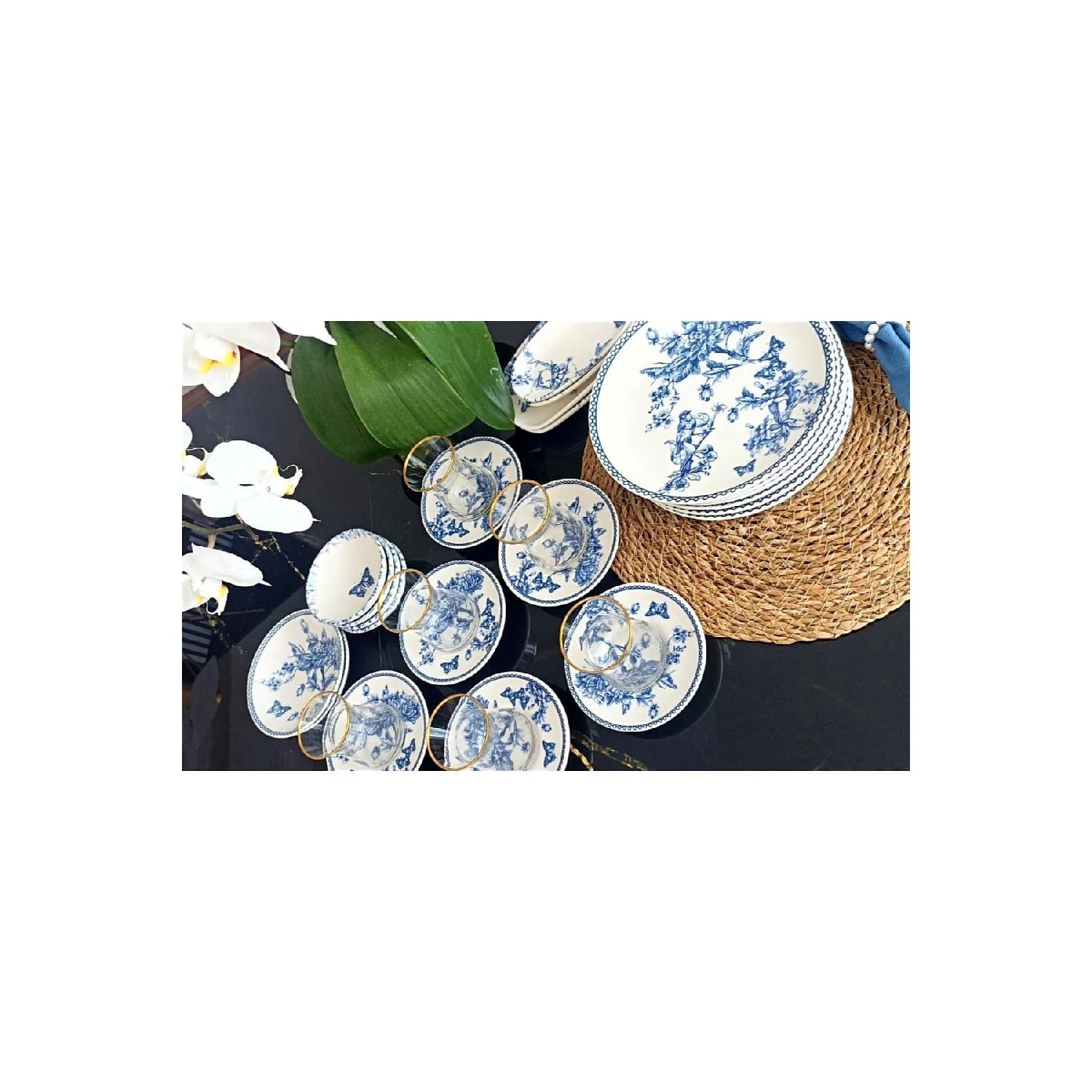 

Фарфоровый набор для завтрака и бранча Vintage Blue Life из 28 предметов