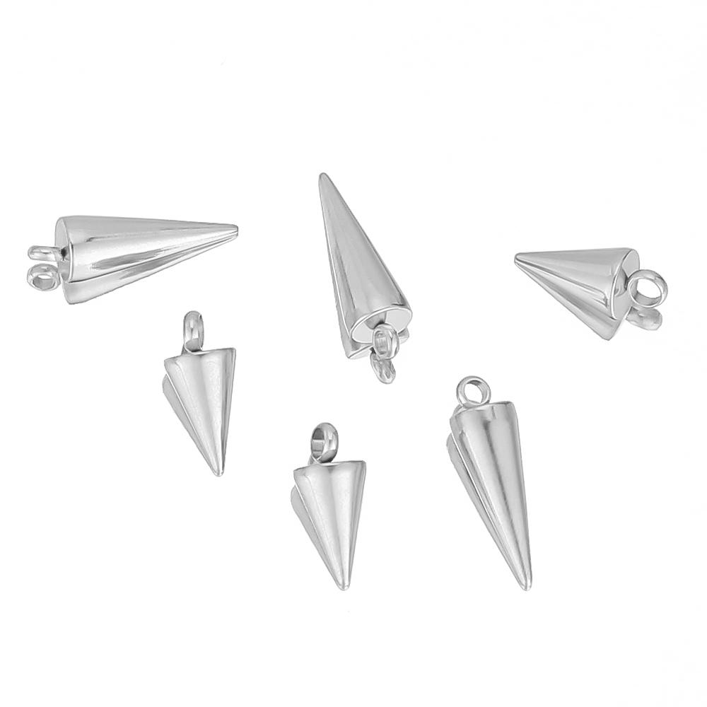10pcs Gold Color Stainless Steel Circular Cone Charms DIY Jewelry Making Earrings Pendant Findings Handmade Bracelets Supplies