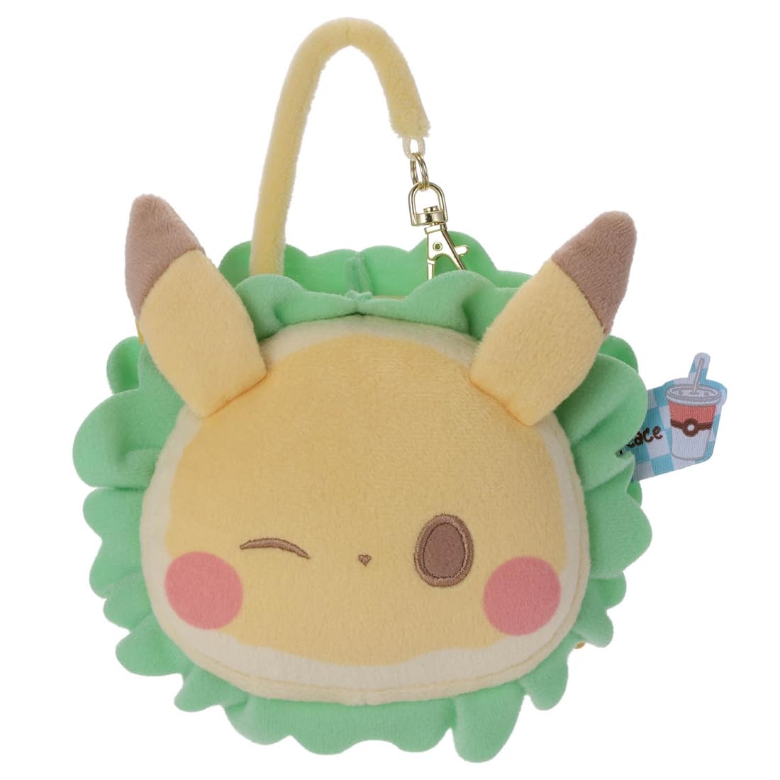 Takara Tomy Arts Pokémon Pocket Pikachu Plush Mirror Hamburger Style Pikachu 14cm Wide