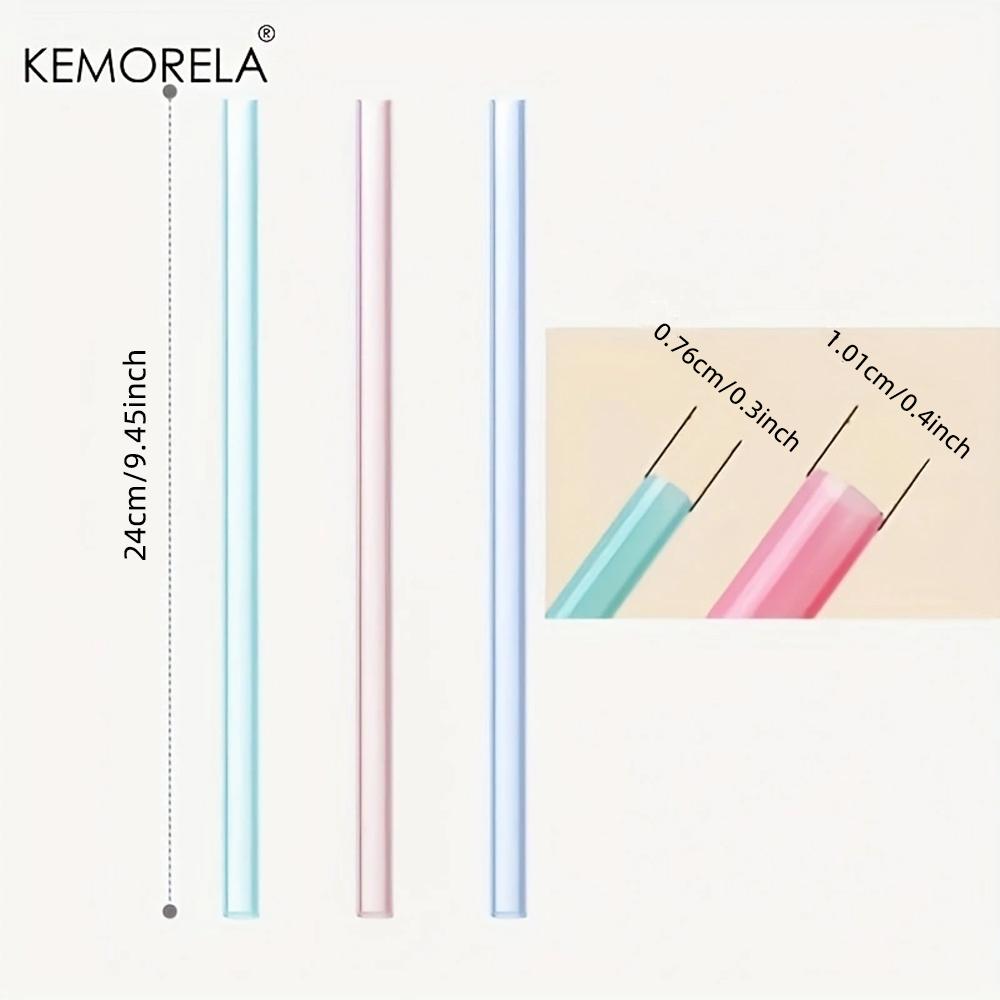 6PCS Reusable Food Grade Transparent Bendable Silicone Straws Straight Drinking Straw With Cleaning Brush Set Party Accessory