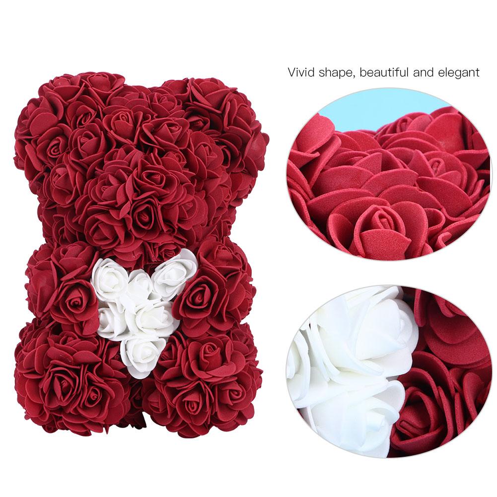 Beautiful Unique Bear Shape Simulation Flower Artificial Rose Decor Gift for Valentine"s DayDark