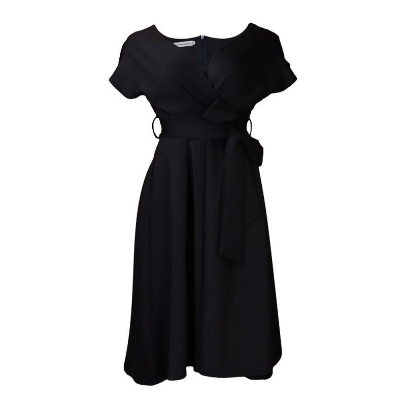 V-neck Pleated Waist Strap Sexy Dress Fashionable European American XXXL