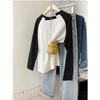 Korean Style Retro Color Block Long Sleeve Women's Casual Top - Autumn/Winter Loose Fit