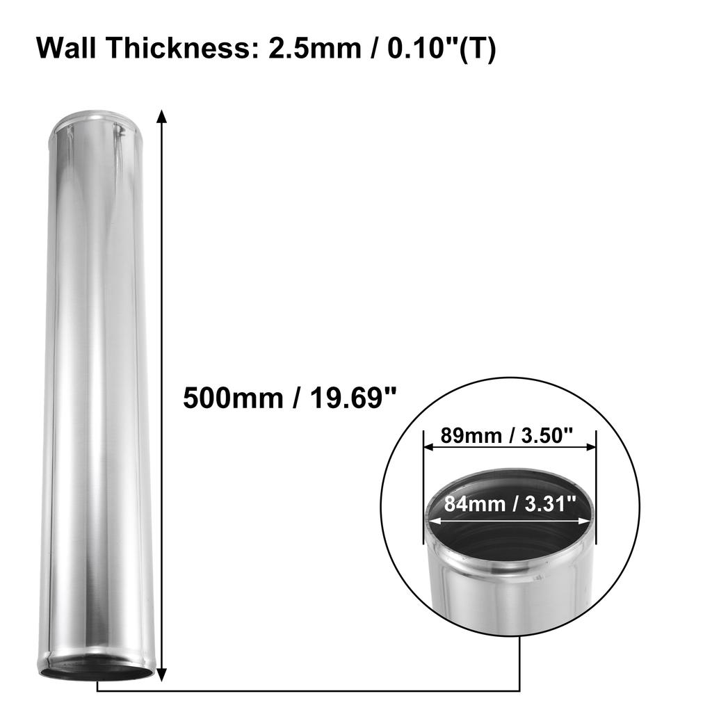 X Autohaux OD 34-102mm Length 20" 300mm 500mm Aluminum Alloy Tube Intercooler Pipe Straight 45 Degree Air Intake Tube for Car