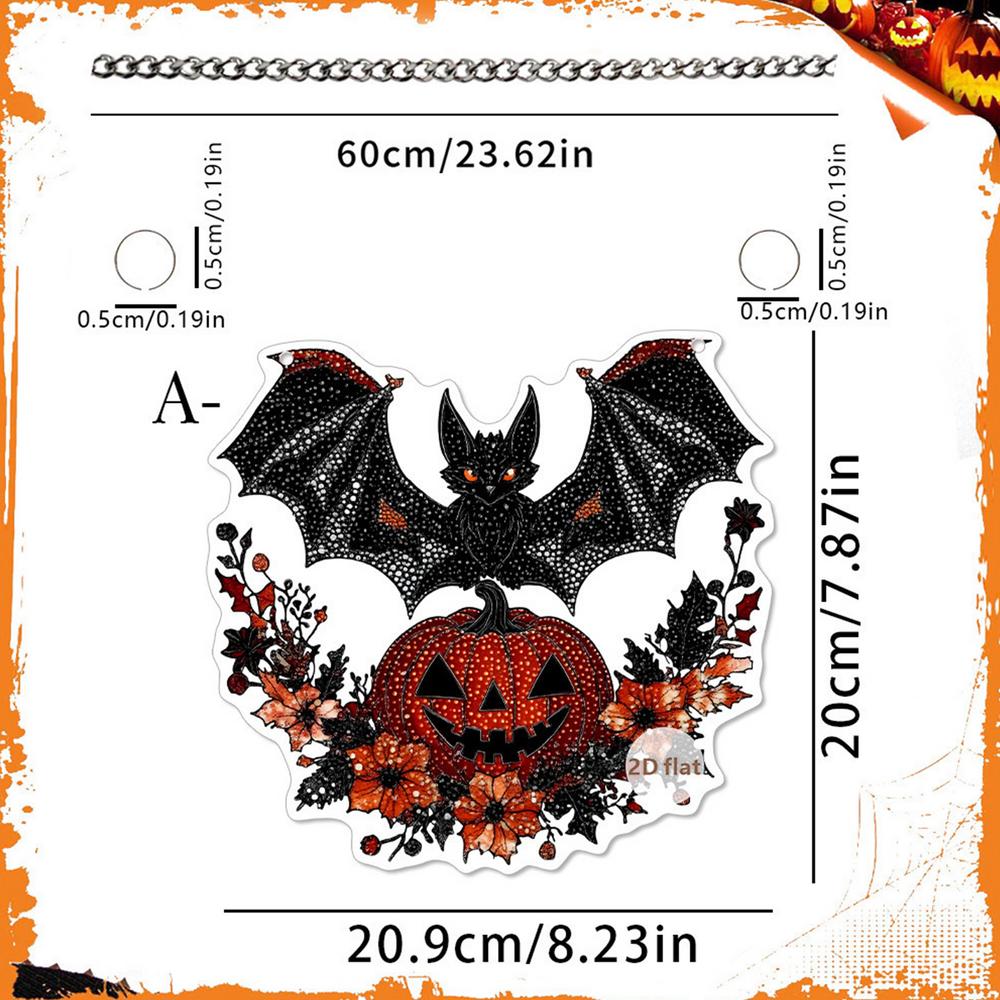 Halloween Door Sign Acrylic 2D Flat Round Sign Decor Halloween Front Door Hanging Wooden Sign Party Supplies for Bedroom Porch