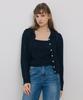 Tudument Punching Sleeveless Knit Top Navy