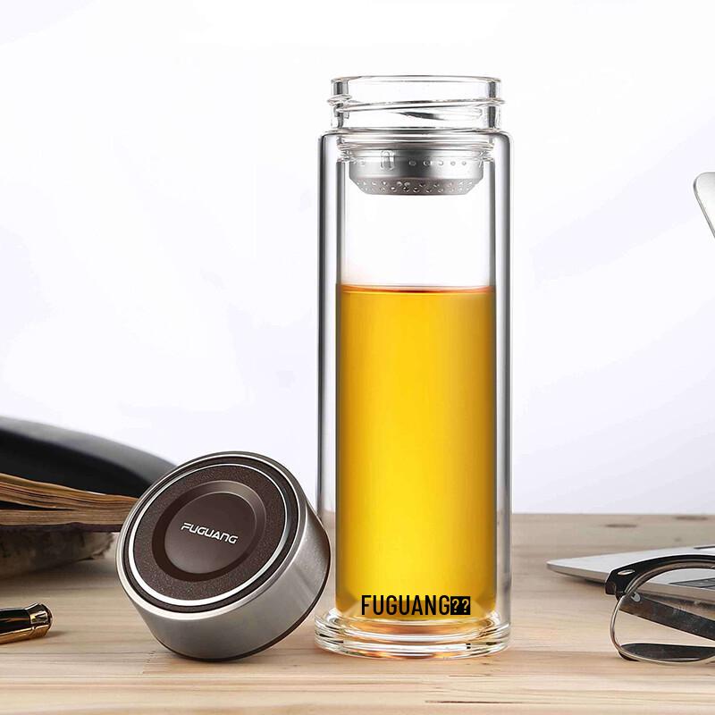 Fuguang Business Portable Double-Layer Glass Cup