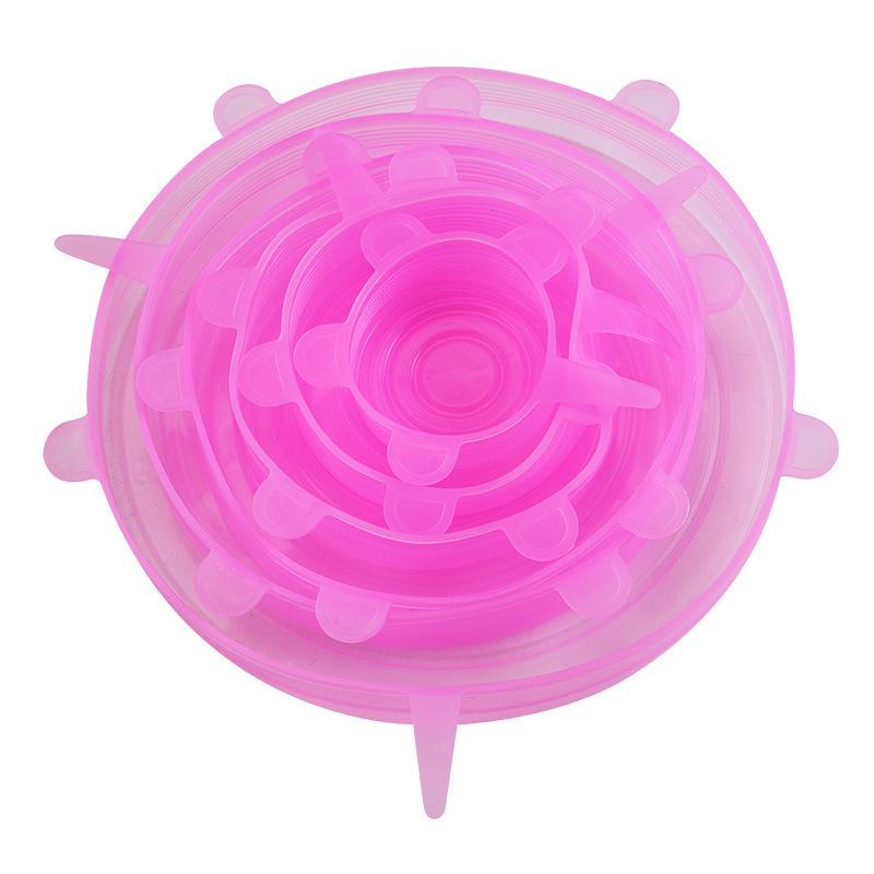 

Universal Silicone Food-Grade Fresh-Keeping Lids, Six-Piece Set OPP Bag Packaging