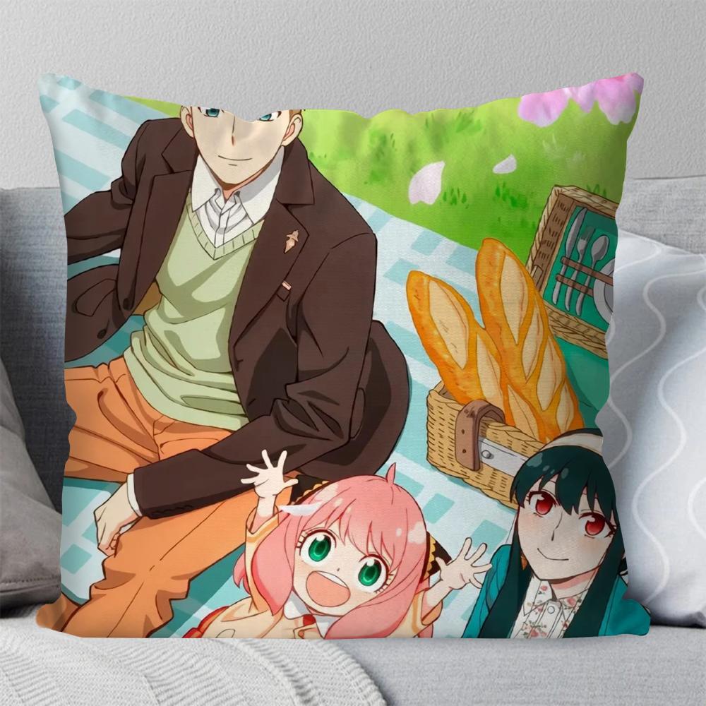 Spy X Family Animation Pillow Case Square Pillow Bedroom Sofa Leisure Comfort Cushion Car Living Room Home Decoration 40X40