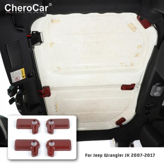 Hard Top Roof Disassembly Switch Cover Trim For Wrangler JK Red Carbon Fiber