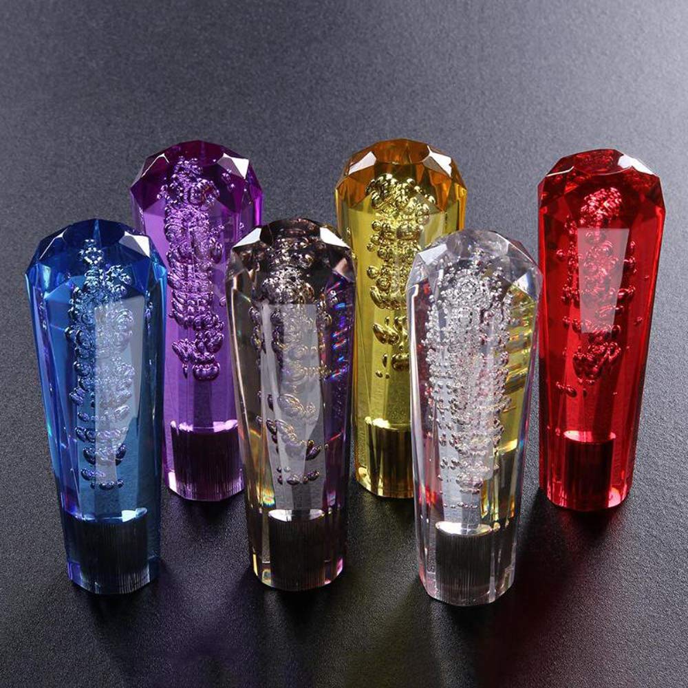 HANSWD Universal Crystal Shift Knob, Foam Included, Octagonal, Bubble, For Gate AT/MT Cars, 3