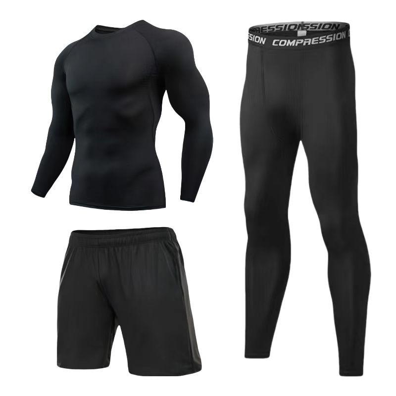 Men's High-Elastic Sportswear Set for Running - Quick-Dry, Moisture-Wicking, Breathable Fitness Tights