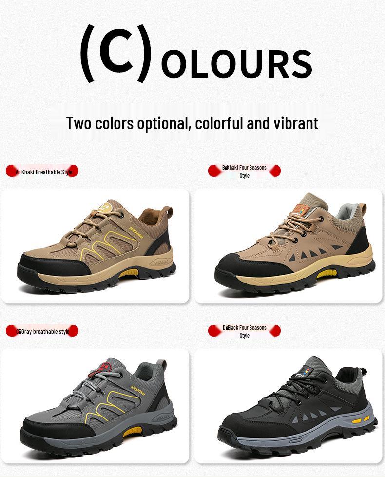 Men's Anti-Smash, Anti-Puncture Safety Hiking Shoes for Long-Lasting Comfort in Outdoor and Construction Settings